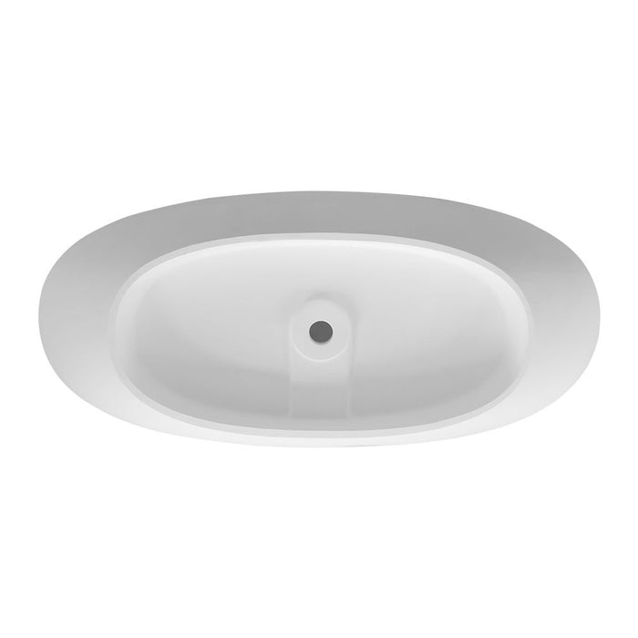 1650Mm Free Standing Artificial Stone Solid Surface Bathtub - White