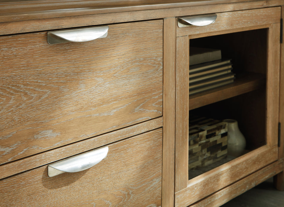 Rencott - Extra Large TV Stand - Light Brown