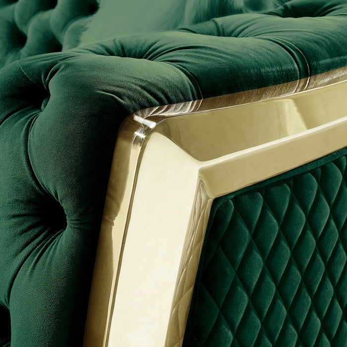 Velvet Stainless Steel Frame Surround Upholstered Armchair