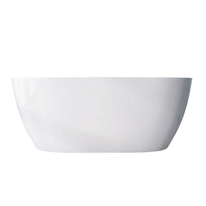 67" Acrylic Free Standing Tub Modern Oval Shape Soaking Tub Adjustable Freestanding Bathtub With Integrated Slotted Overflow And Chrome Pop-Up Drain Anti - Clogging Gloss White