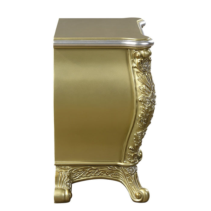 Acme Cabriole Nightstand Gold Finish