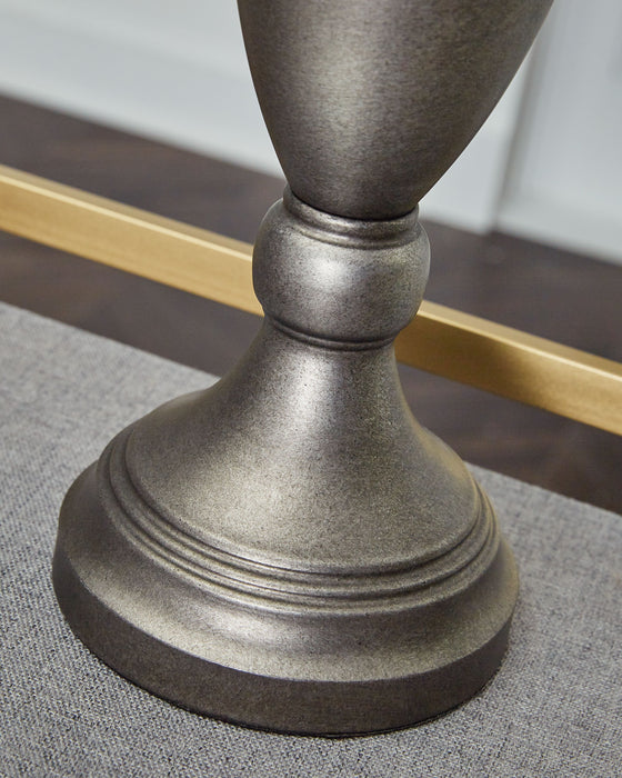 Doraley - Antique Silver Finish - Metal Table Lamp (Set of 2) Unique Piece Furniture