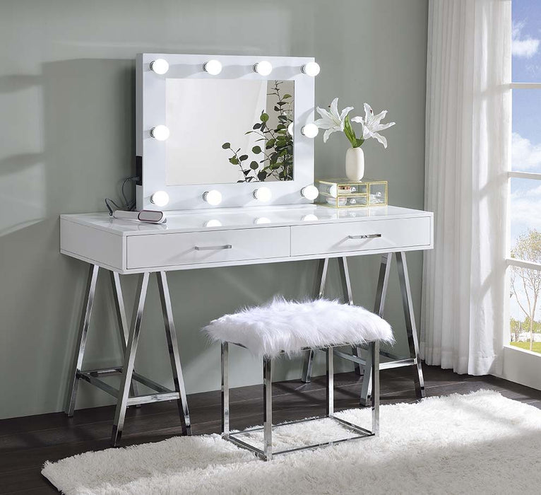 Avery - Accent Mirror - White Finish Unique Piece Furniture