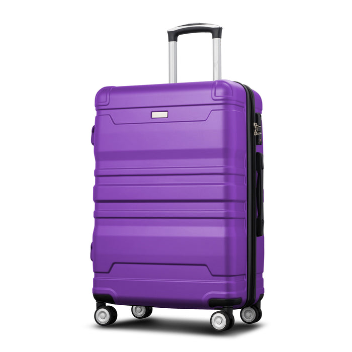 Luggage Sets New Model Expandable Abs Hardshell 3 Pieces Clearance Luggage Hardside Lightweight Durable Suitcase Sets Spinner Wheels Suitcase With Tsa Lock 20''24''28'' (Purple)