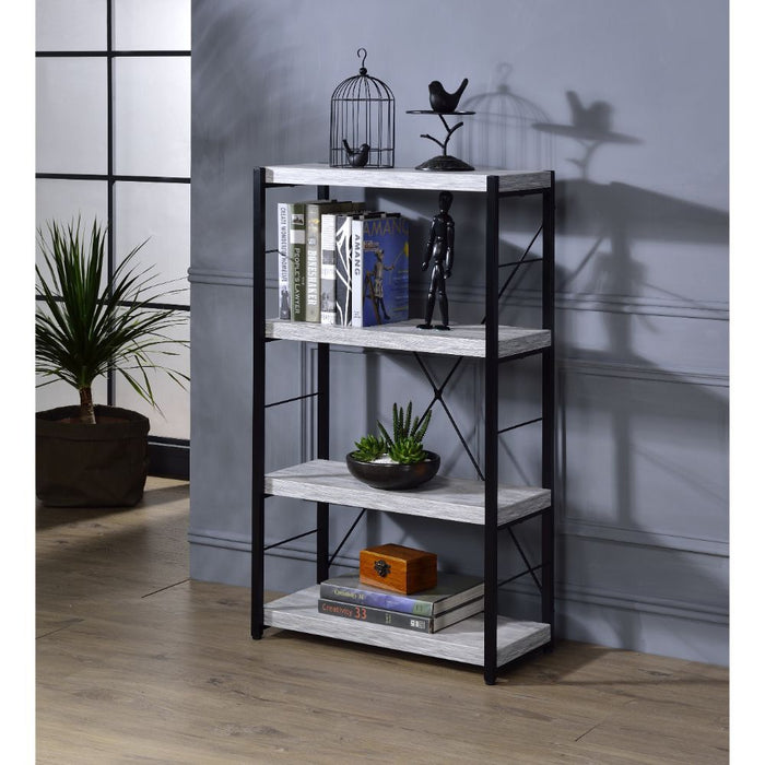 Jurgen - Bookshelf - Antique White & Black Unique Piece Furniture