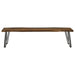 Neve - Live-Edge Dining Bench With Hairpin Legs - Sheesham Gray And Gunmetal Unique Piece Furniture