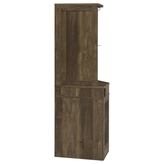 Alviso - Corner Bar Cabinet With Stemware Rack - Rustic Oak Unique Piece Furniture