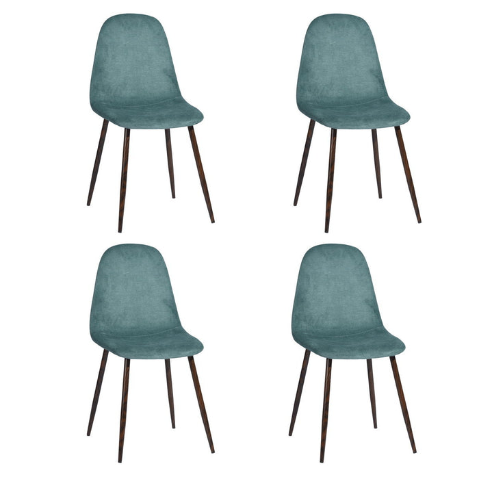 (Set of 4) Scandinavian Velvet Chairs - Mint