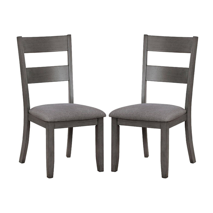 (Set of 2) Padded Fabric Side Chairs In Gray