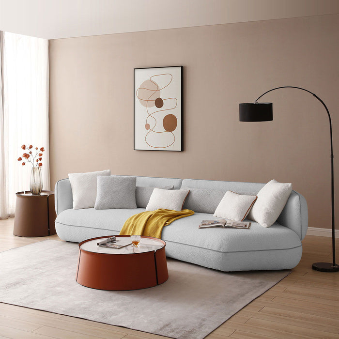 Eye-Catching Curved Sofa With Deep Seating Sectional Sofa Grey