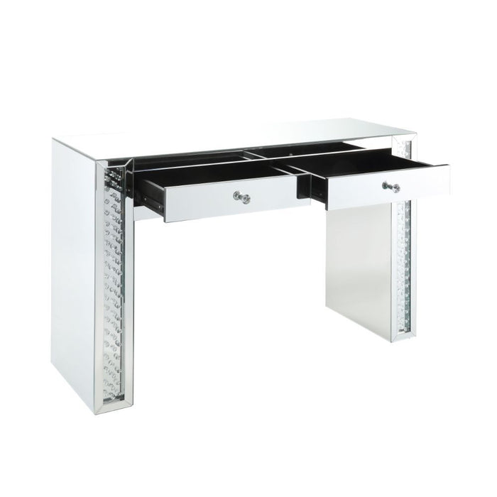 Nysa - Vanity Desk - Mirrored & Faux Crystals Unique Piece Furniture