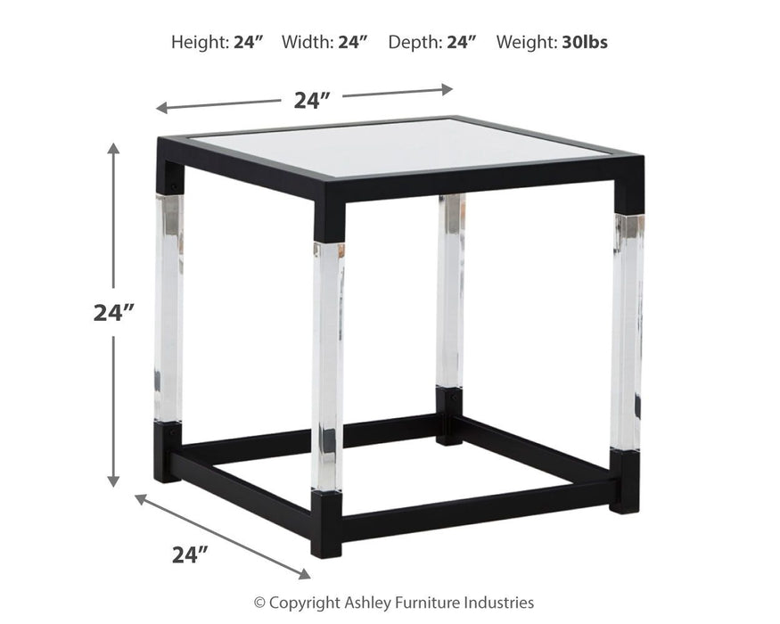 Nallynx - Metallic Gray - Square End Table Unique Piece Furniture