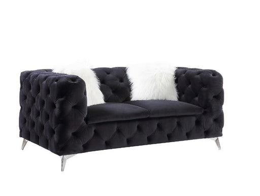Phifina - Loveseat - Black Velvet Unique Piece Furniture