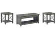Freedan - Grayish Brown - 3 Pc. - Coffee Table, 2 End Tables Unique Piece Furniture