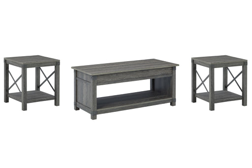 Freedan - Grayish Brown - 3 Pc. - Coffee Table, 2 End Tables Unique Piece Furniture