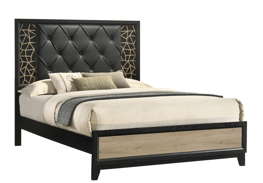 Selena Modern & Contemporary King Bed Made With Wood In Black And Natural