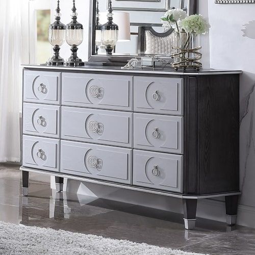 House - Beatrice Dresser - Charcoal & Light Gray Finish Unique Piece Furniture