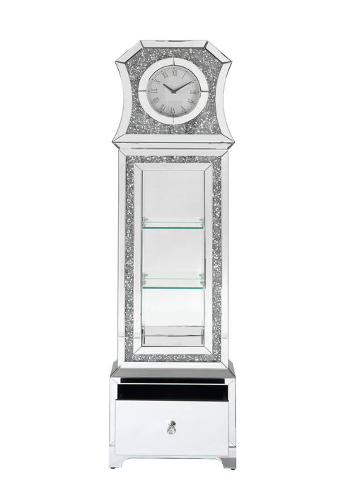 Acme Noralie Grandfather Clock With Led Mirrored And Faux Diamonds