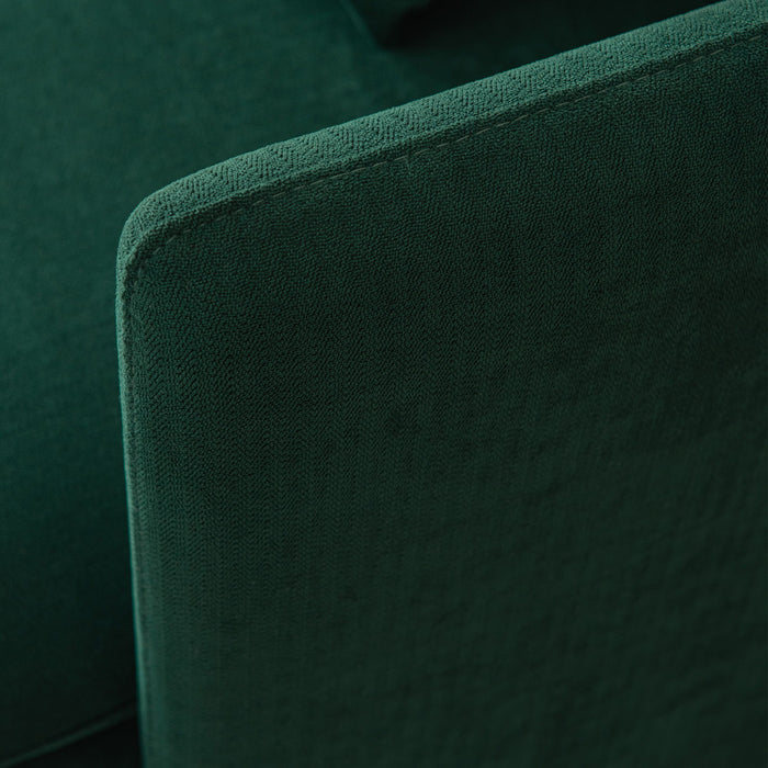 Modern Upholstered Loveseat Sofa, Emerald Cotton Linen