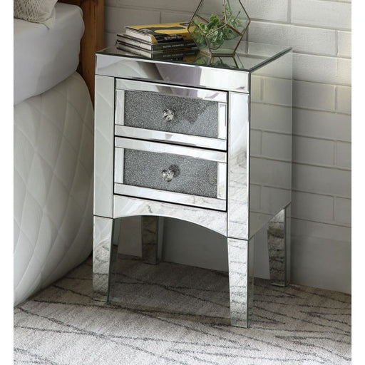 Nowles - Accent Table - Mirrored & Faux Stones - 24" Unique Piece Furniture