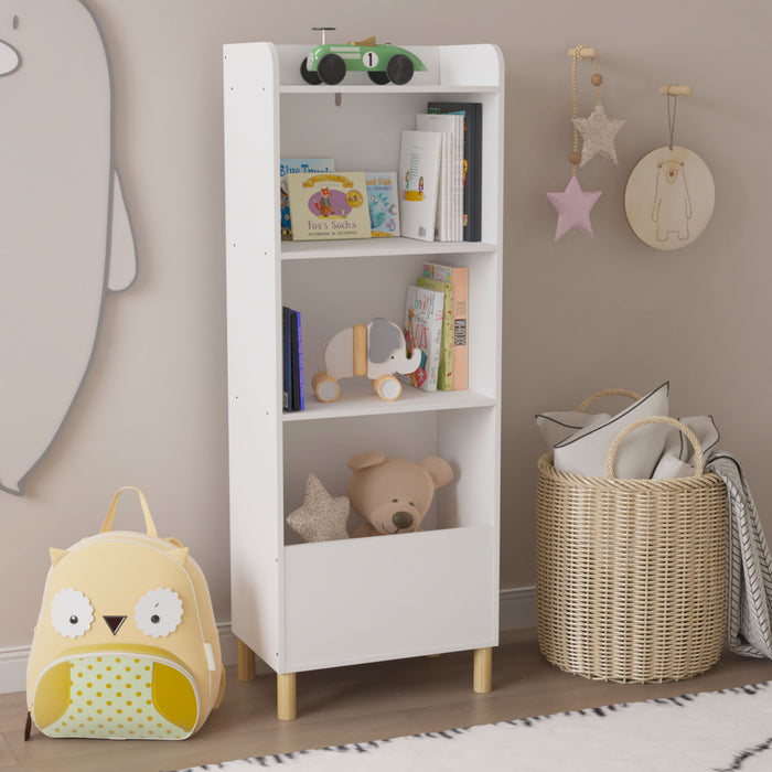 Kids 4-Tier Bookcase, Children'S Book Display, Bookshelf Toy Storage Cabinet Organizer For Children'S Room, Playroom, Nursery