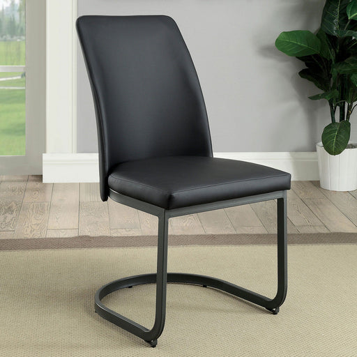 Saskia - Side Chair (Set of 2) - Dark Gray / Black Unique Piece Furniture