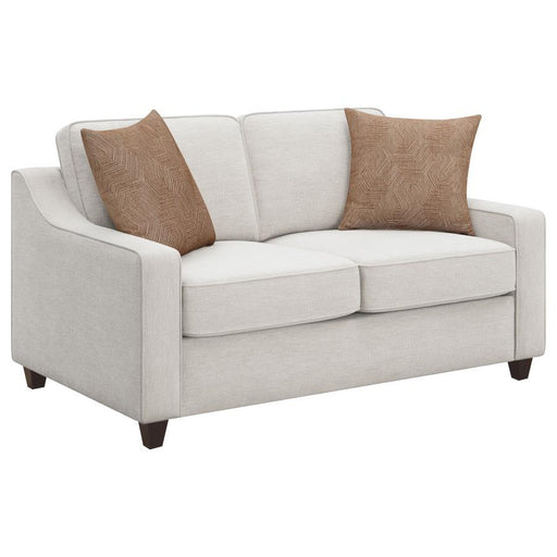 Christine - Upholstered Cushion Back Loveseat - Beige Unique Piece Furniture