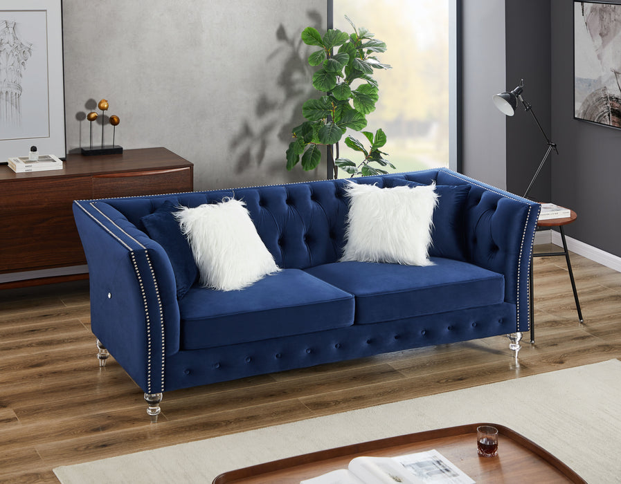 L8085 Three-Seater Sofa Navy Blue