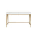 Lightmane - Desk - White High Gloss & Gold Unique Piece Furniture