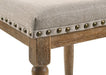 Farsiris - Stool (Set of 2) - Beige Fabric & Weathered Oak Finish Unique Piece Furniture