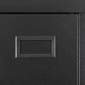 High Storage Cabinet With 2 Doors And 4 Partitions To Separate 5 Storage Spaces, Home / Office Design - Black