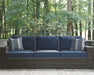 Grasson - Brown / Blue - Sofa With Cushion Unique Piece Furniture