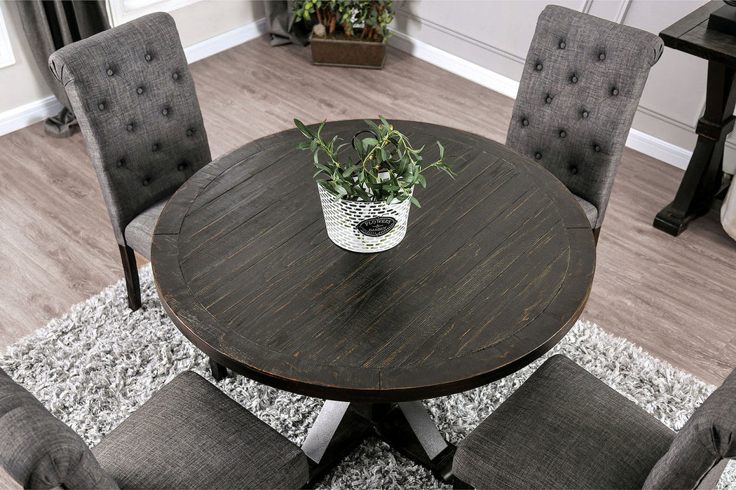 Alfred - Round Table - Antique Black / Ivory Unique Piece Furniture