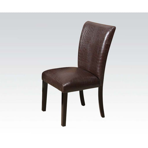 Fraser - Side Chair (Set of 2) - Dark Brown Crocodile PU, Espresso Unique Piece Furniture