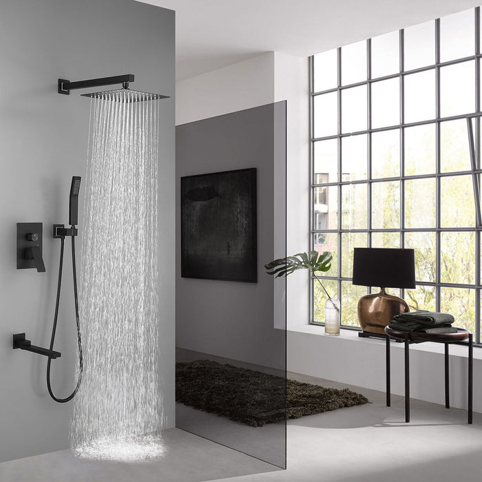 Shower System 16" Square Bathroom Luxury Rain Mixer Shower Combo Set