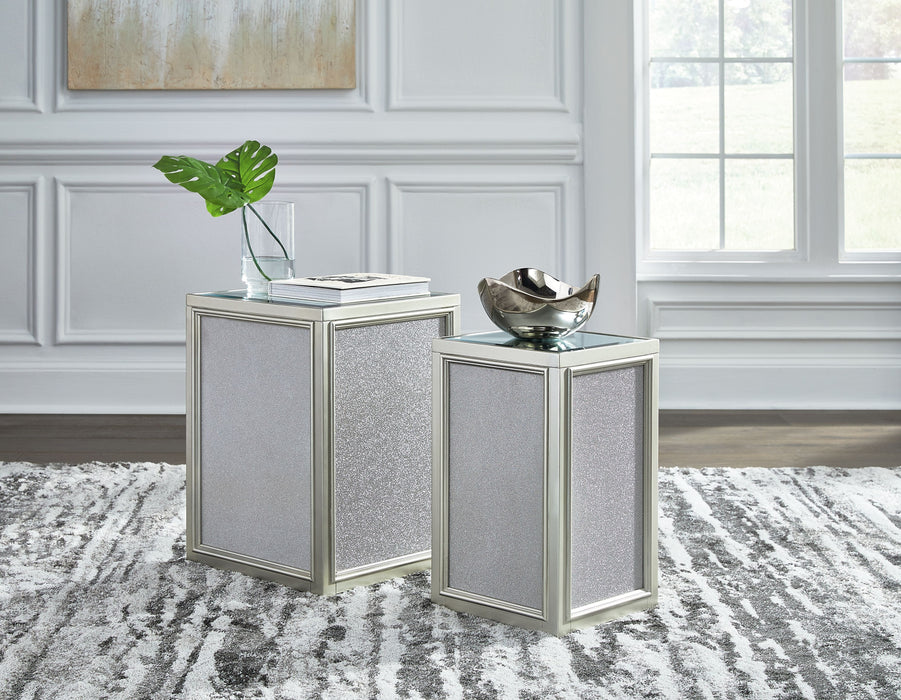 Traleena - Silver Finish - Nesting End Tables (Set of 2) Unique Piece Furniture