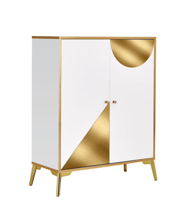 Buffet Sideboard Storage Cabinet, Buffet Server Console Table, Shoe Cabinet Accent Cabinet, For Dining Room, Living Room, Kitchen, Hallway Gold + White 1 Pieces