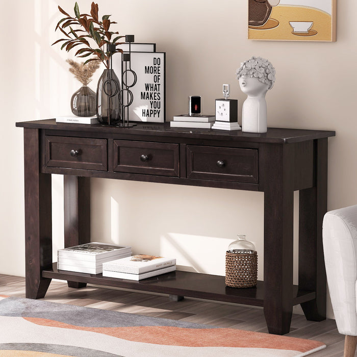 U_Style Modern Console Table Sofa Table For Living Room With 3 Drawers And 1 Shelf - Espresso