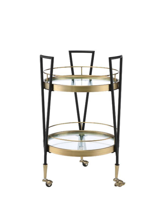 Vries - Serving Cart - Black & Gold Finish Unique Piece Furniture