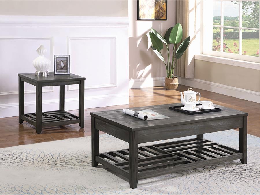 Cliffview - Lift Top Coffee Table With Storage - Cavities Gray Unique Piece Furniture