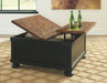 Valebeck - Black / Brown - Lift Top Cocktail Table Unique Piece Furniture