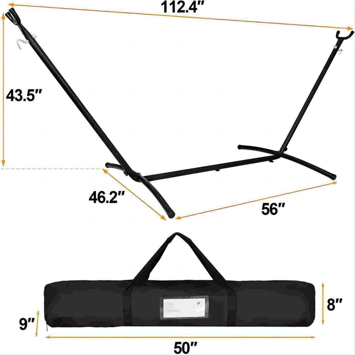 9Ft Hammock Stand With Carrying Case, Adjustable Hooks, 550 Lbs Weight Capacity