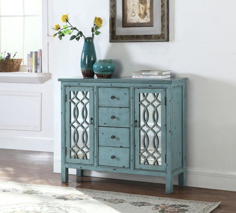Rue - 4-Drawer Accent Cabinet - Antique Blue Unique Piece Furniture
