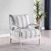 Blanchett - Upholstered Accent Chair With Spindle Accent - White And Navy Unique Piece Furniture