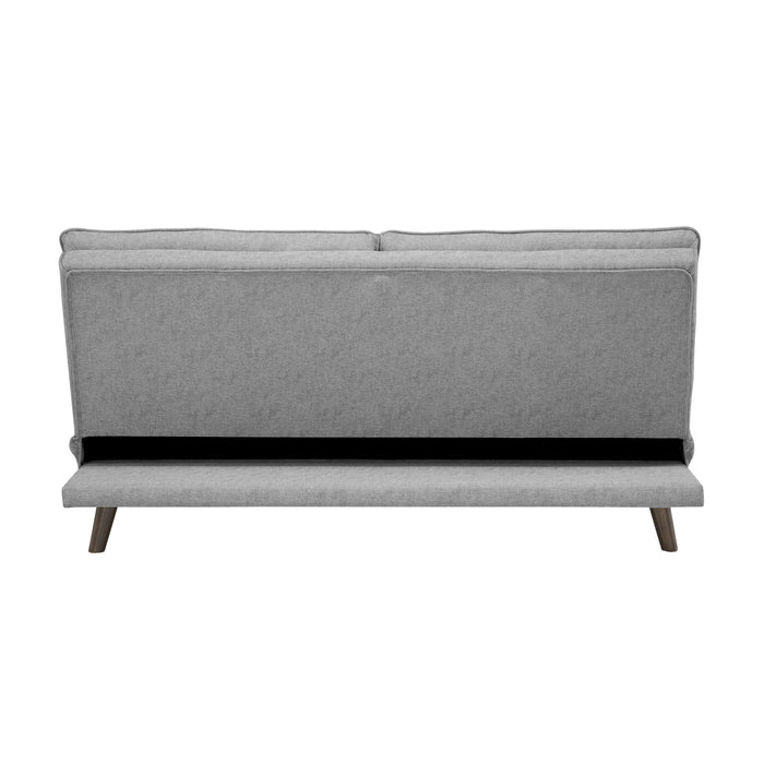 Casual Living Room 1 Piece Elegant Lounger Light Gray Textured Fabric Upholstered Sleeper Sofa Versatile Placement Furniture