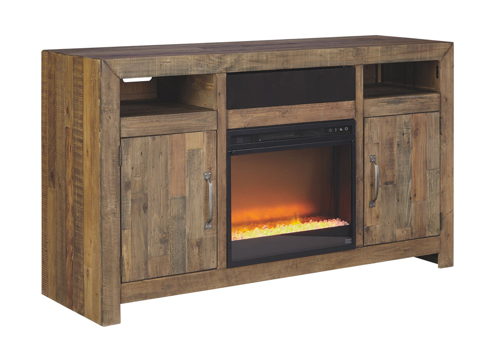 Sommerford - Brown - LG TV Stand W/Fireplace Option Unique Piece Furniture