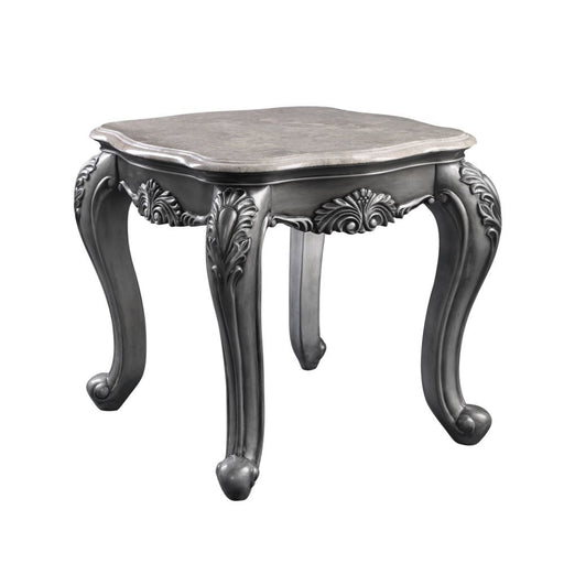 Ariadne - End Table - Marble & Platinum Unique Piece Furniture