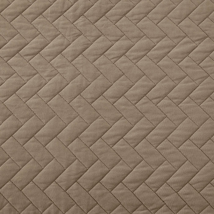 3 Piece Luxurious Oversized Quilt Set - Taupe