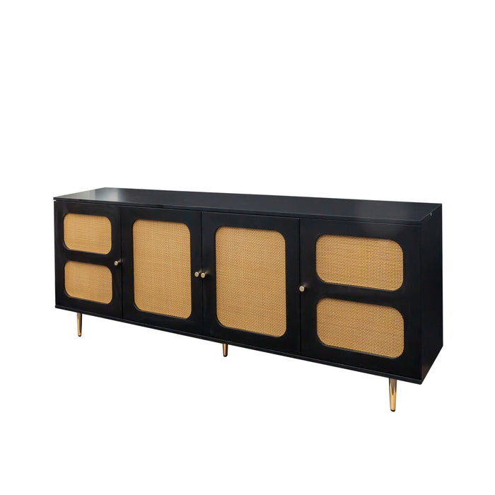 Sideboard Buffet Console Table With Adjustable Shelves - Black