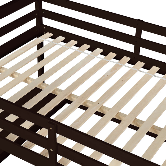 Full Loft Bed With Desk, Ladder, Shelves - Espresso